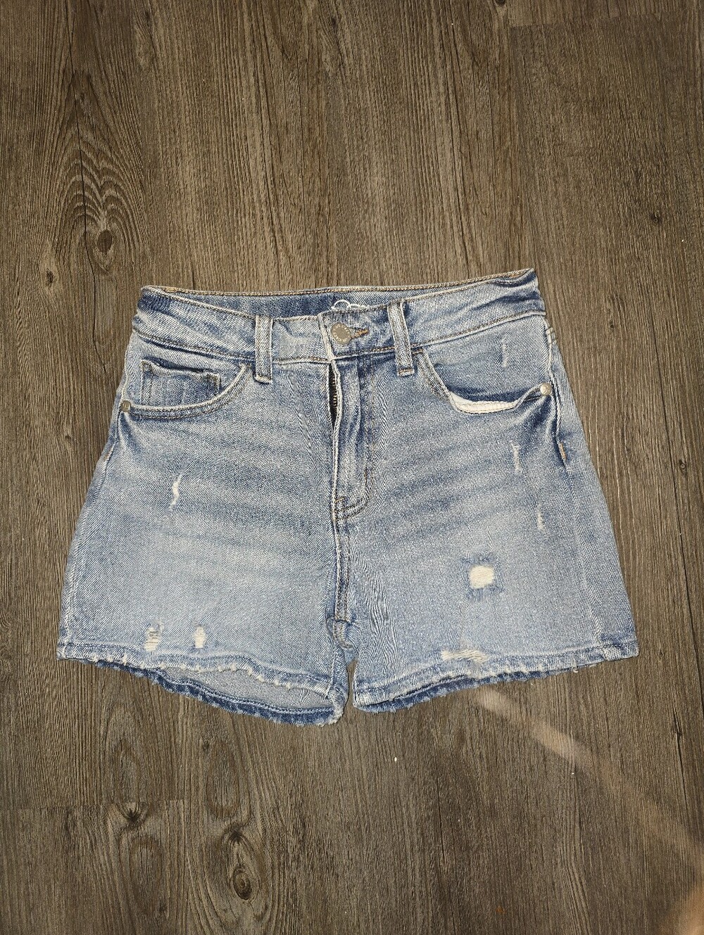 Classic High-Rise Light Blue Denim Shorts